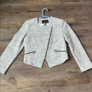 Tweed asymmetrical Zippered jacket